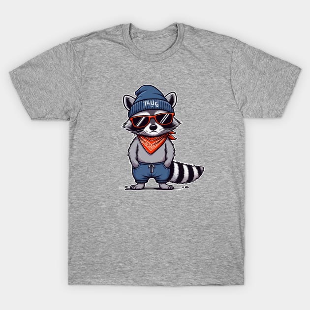 Thug raccoon Life T-Shirt by fikriamrullah